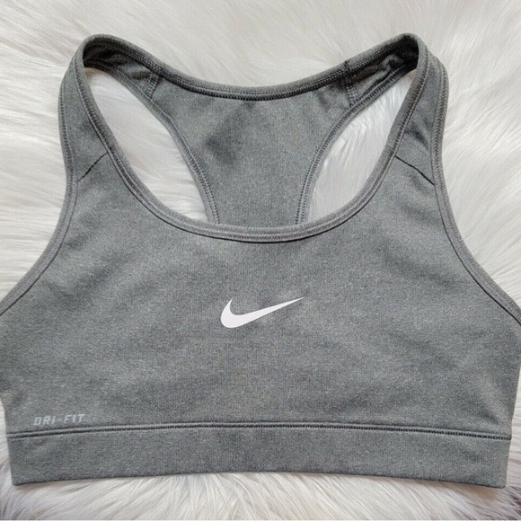 Nike pro DriFit grey swoosh sports bra - Picture 1 of 3